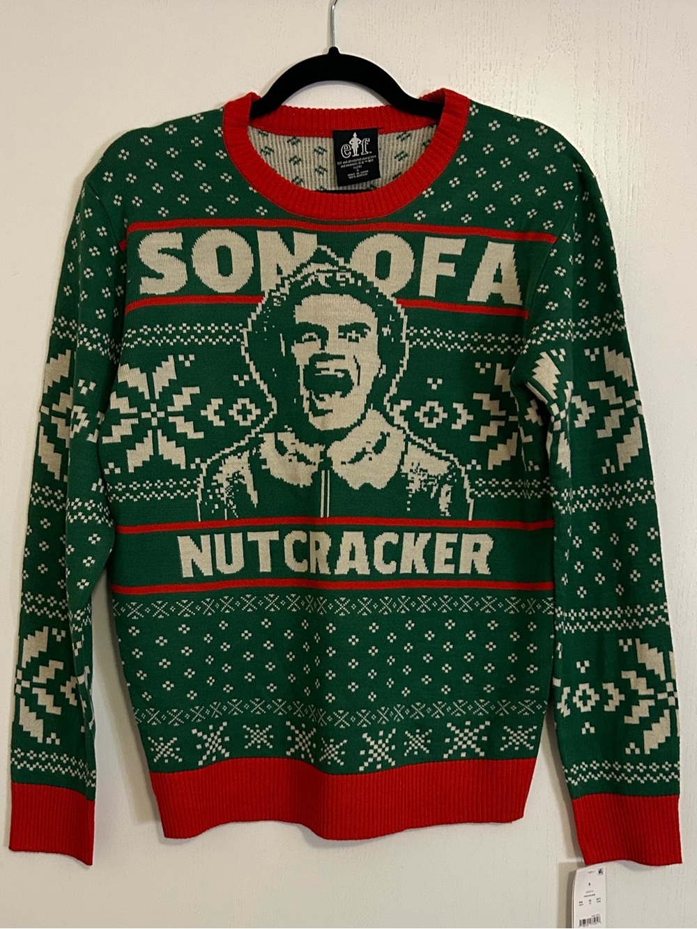 ELF Green and Red 'Son of a Nutcracker' Crewneck Sweater
